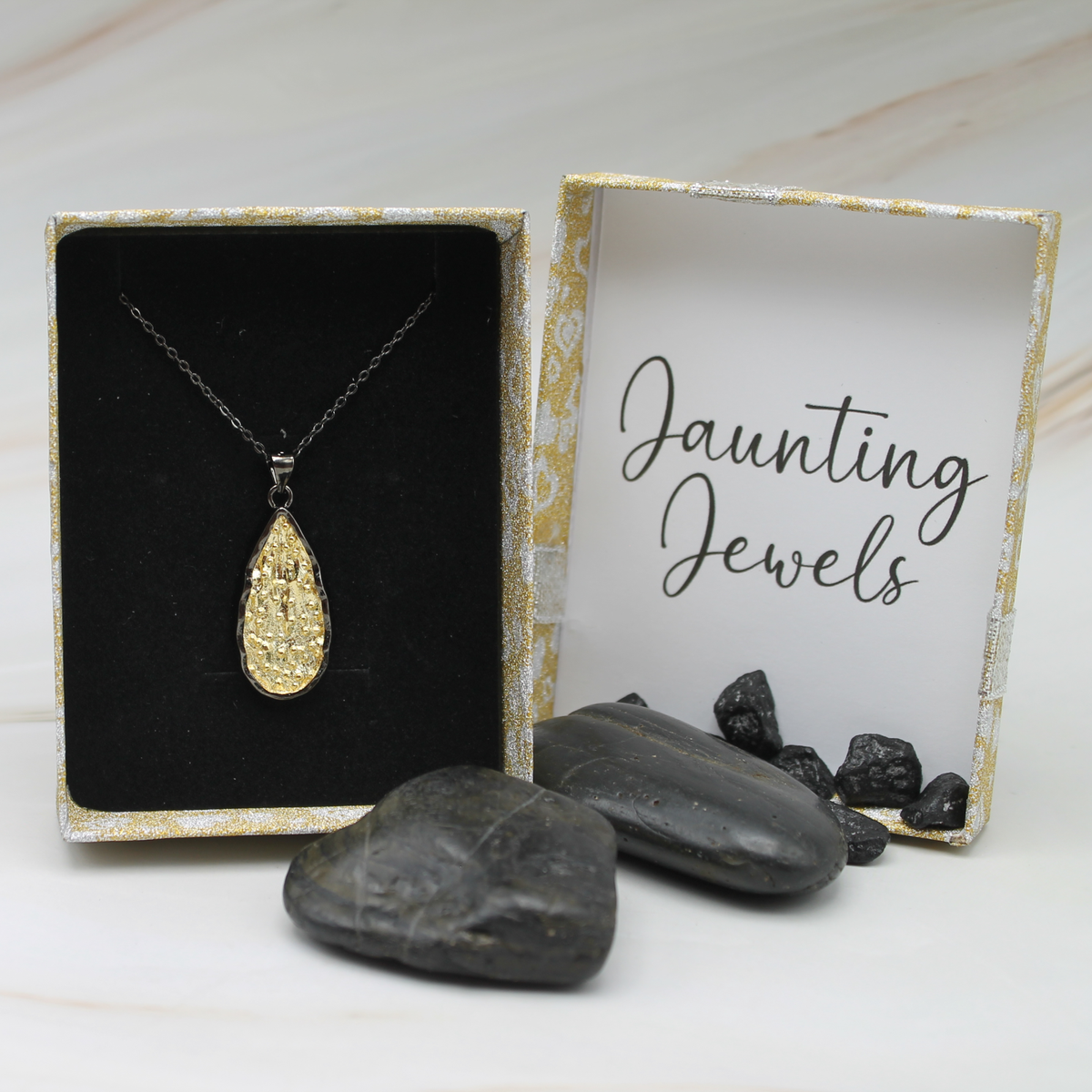 Gouden waterdruppel halsketting