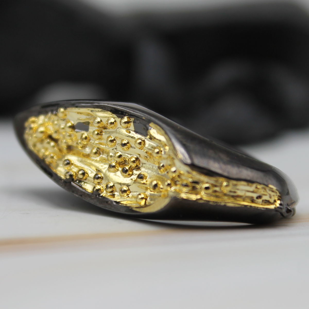 Gouden waterdruppel ring