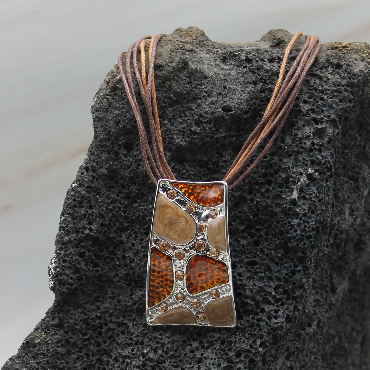 Boho rechthoek halsketting