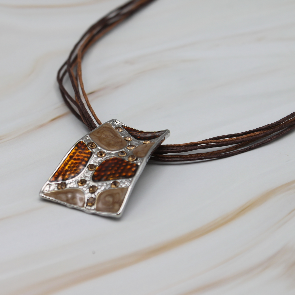 Boho rechthoek halsketting