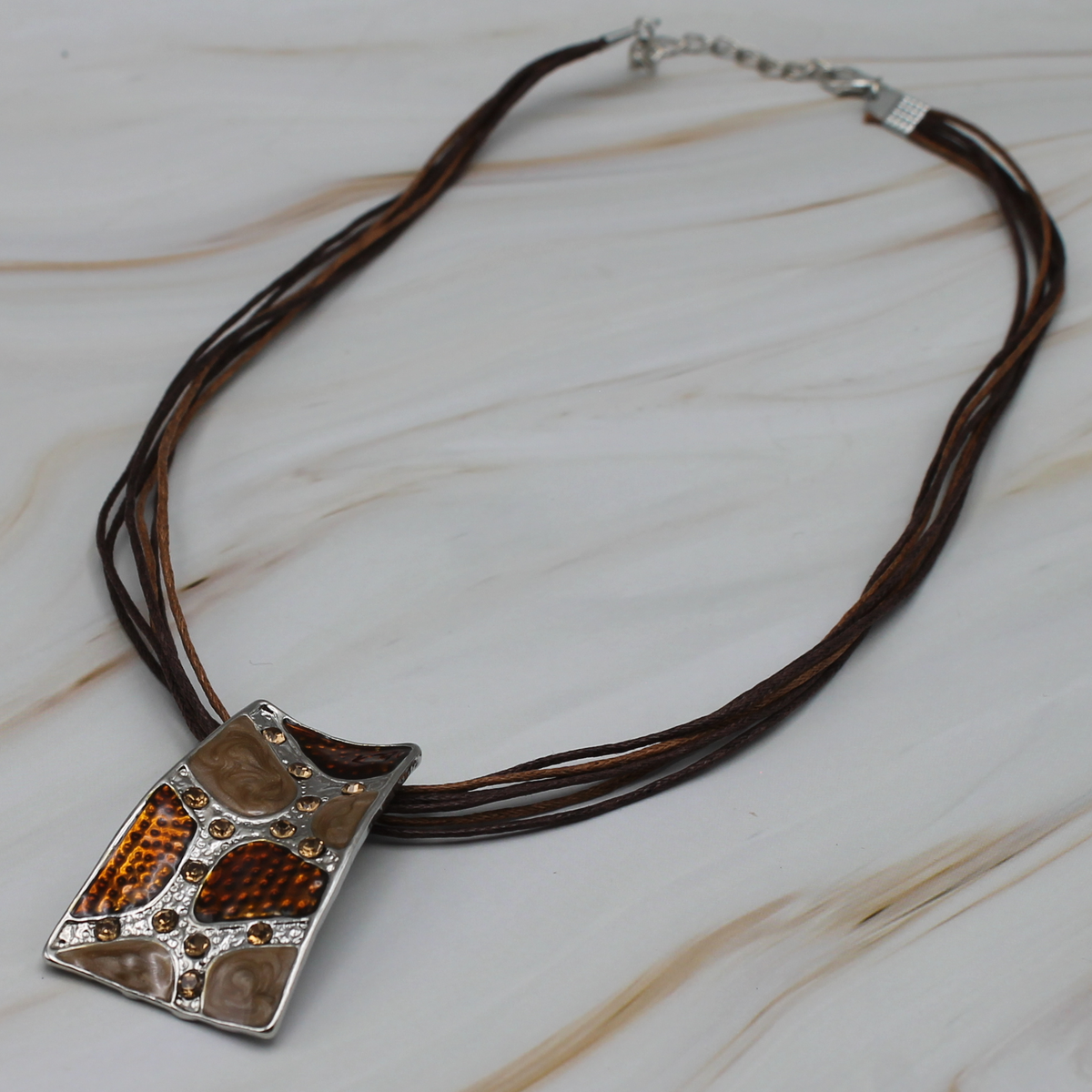 Boho rechthoek halsketting
