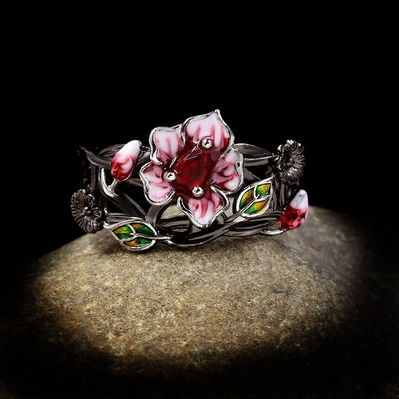 Pink peach blossom ring