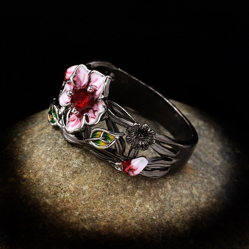 Pink peach blossom ring